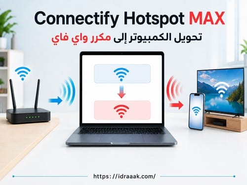 صورة برنامج Connectify Hotspot MAX لتحويل الكمبيوتر إلى مكرر واي فاي ومشاركة الاتصال مع الأجهزة القريبة.