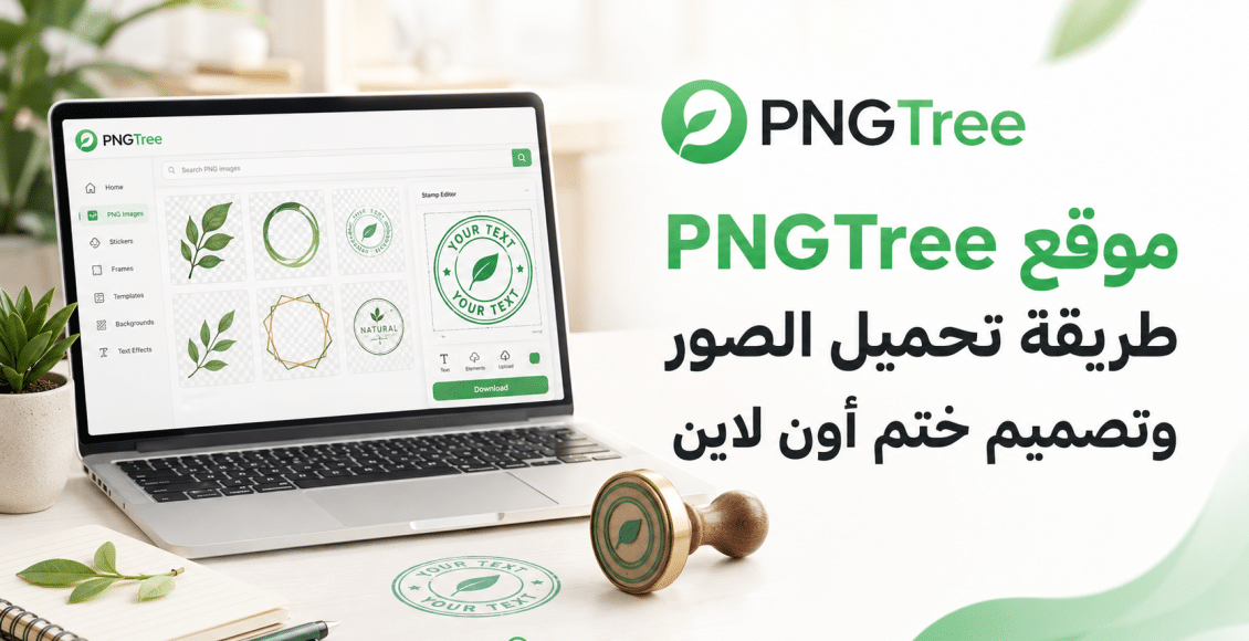 موقع PNGTree طريقة تحميل الصور وتصميم ختم أون لاين