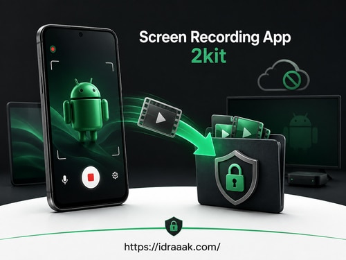 تطبيق Screen Recording App من 2kit لحفظ تسجيلات الشاشة محليًا وحمايتها على الجهاز