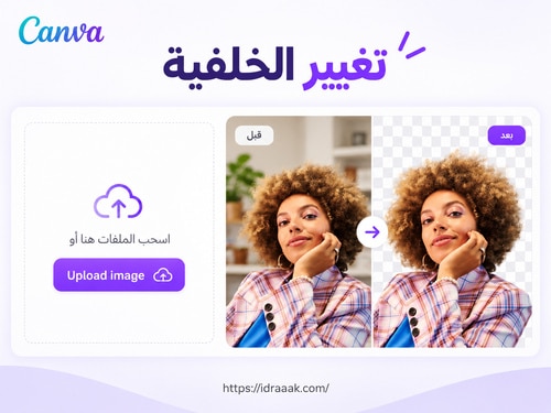 Canva لإزالة خلفية الصورة ثم متابعة تركيب التصميم