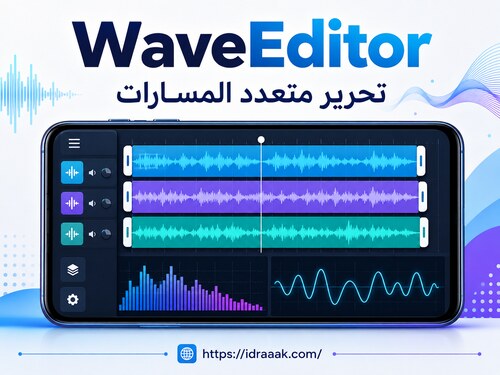 صورة تطبيق WaveEditor ضمن أفضل برامج تعديل الصوت للاندرويد لتحرير المسارات وتحليل الموجات الصوتية.
