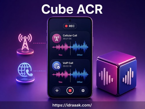 تطبيق ⁦‪Cube ACR‬⁩ لتسجيل مكالمات الهاتف ومكالمات ⁦‪VoIP‬⁩