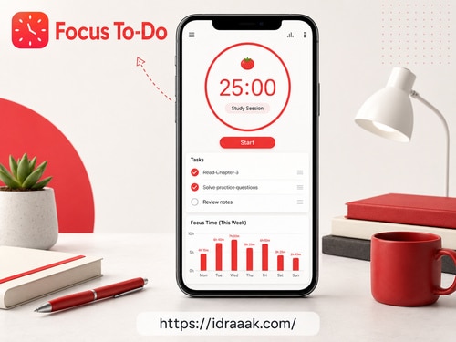 تطبيق Focus To-Do مؤقت للدراسة مع قائمة مهام وإحصائيات وقت التركيز