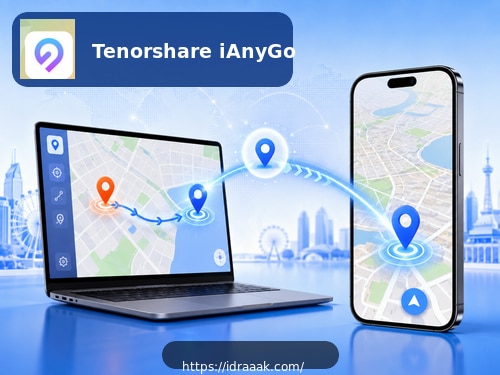 برنامج iAnyGo لتغيير الموقع للايفون عبر الكمبيوتر والهاتف.