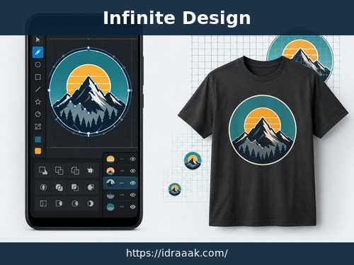 تصميم شعار متجهي لتيشرت باستخدام تطبيق Infinite Design