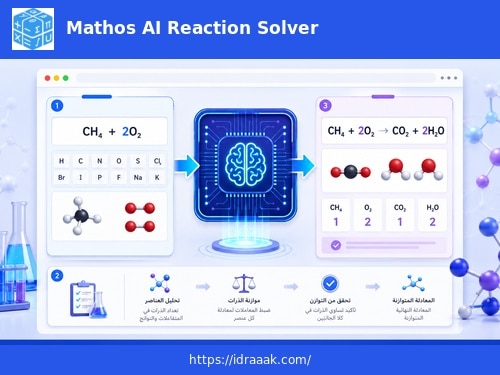 لحل التفاعلات الكيميائية وموازنة المعادلات بالذكاء الاصطناعي
الوصف: تحويل المتفاعلات إلى نواتج ومعاملات موزونة باستخدام الذكاء الاصطناعي.
