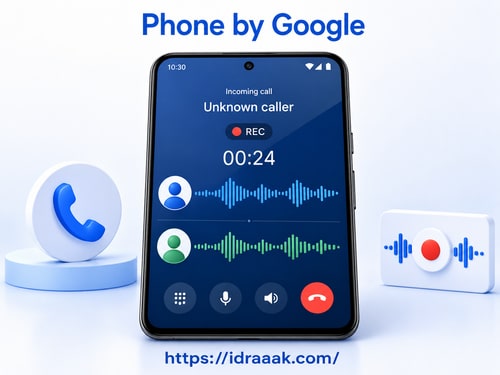 تطبيق ⁦‪Phone by Google‬⁩ يسجل صوت طرفي المكالمة على أندرويد