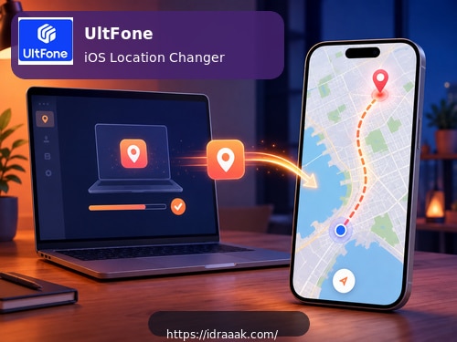 برنامج UltFone لتثبيت موقع وهمي للايفون واستخدامه من الهاتف.