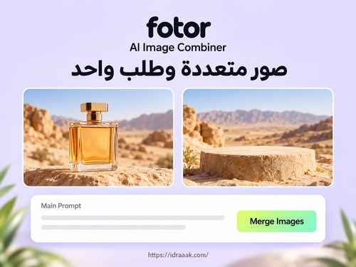 دمج مراجع متعددة مع طلب نصي في Fotor AI Image Combiner